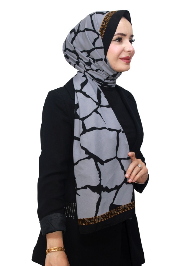 Desenli Medine İpeği Şal 5005-3