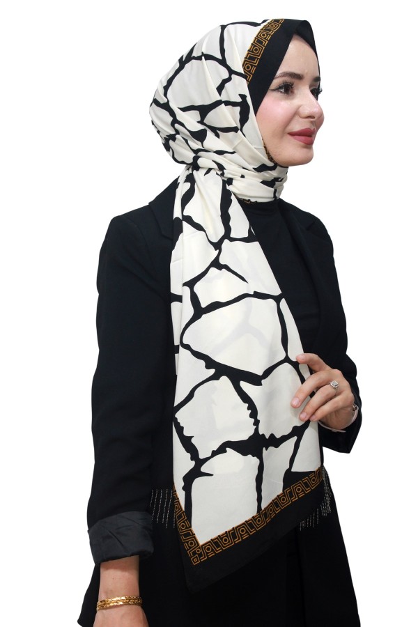 Desenli Medine İpeği Şal 5005-6