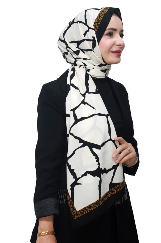 Desenli Medine İpeği Şal 5005-6