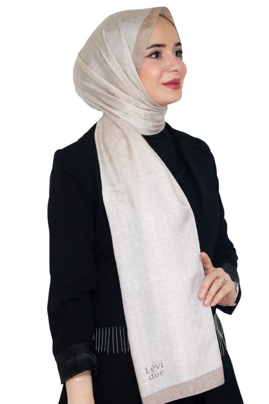 Levidor Jakarlı Monogram Şal 5023-32