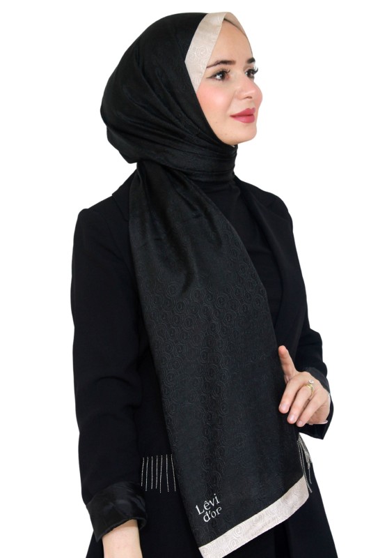 Levidor Jakarlı Monogram Şal 5023-29
