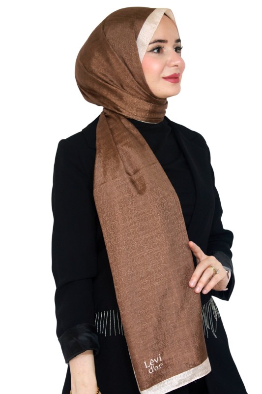 Levidor Jakarlı Monogram Şal 5023-27