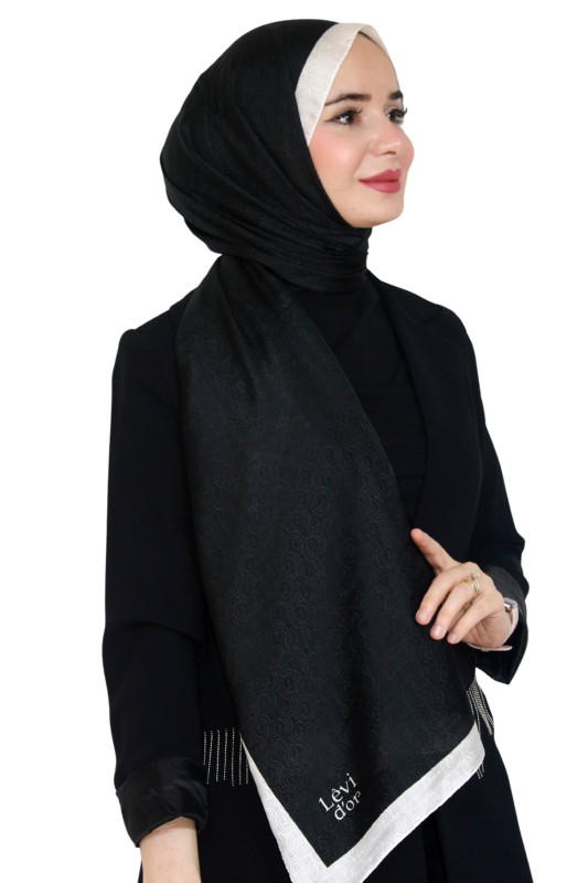Levidor Jakarlı Monogram Şal 5023-22