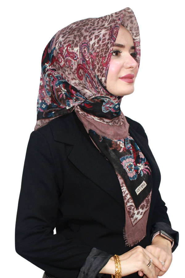Pamuk Keten Flamlı Eşarp 1048-9