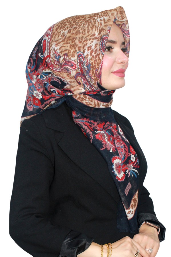 Pamuk Keten Flamlı Eşarp 1048-1
