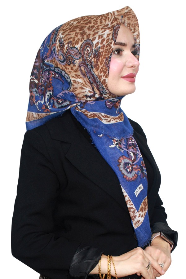 Pamuk Keten Flamlı Eşarp 1048-10