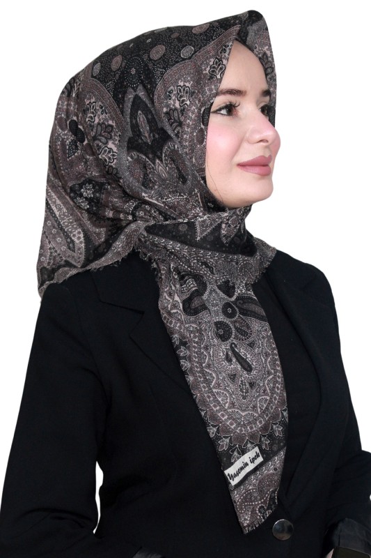 Pamuk Keten Flamlı Eşarp 1042-1