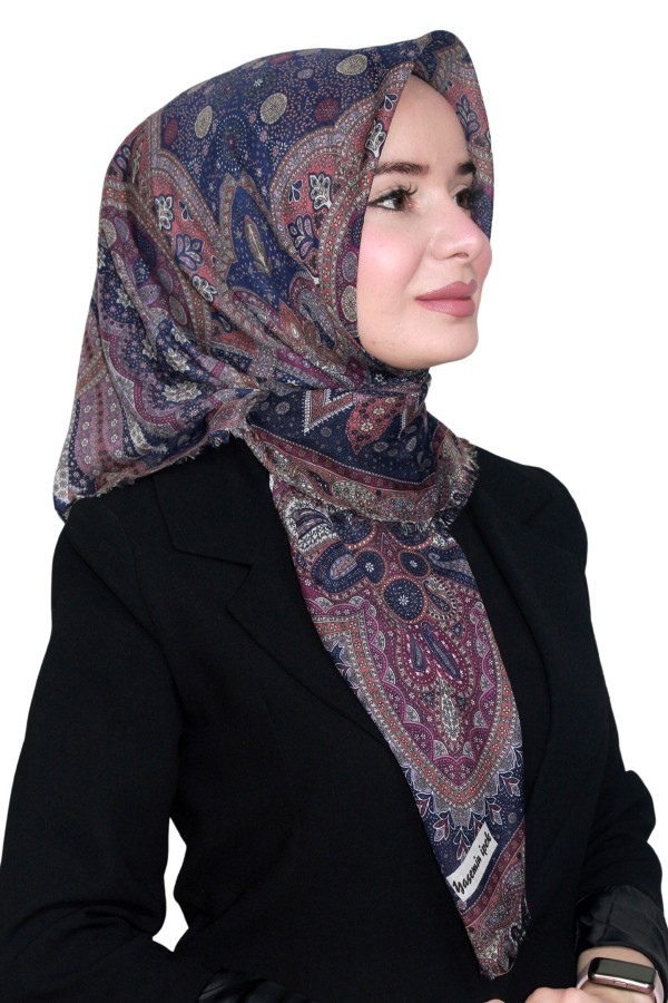 Pamuk Keten Flamlı Eşarp 1042-14