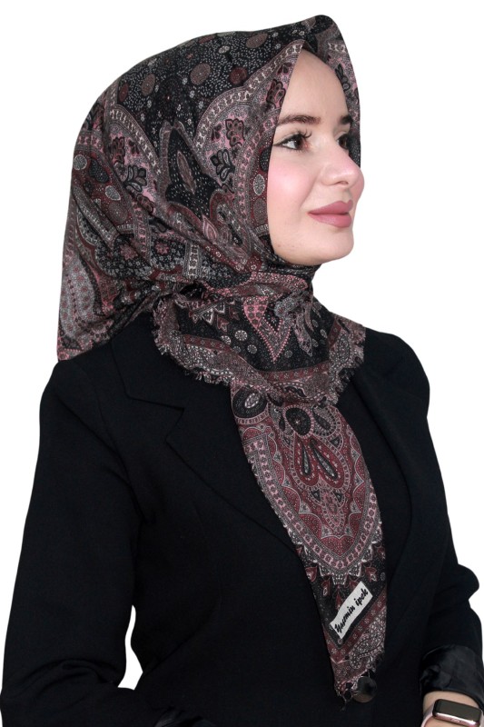 Pamuk Keten Flamlı Eşarp 1042-16