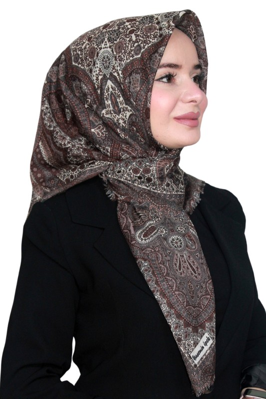 Pamuk Keten Flamlı Eşarp 1042-20