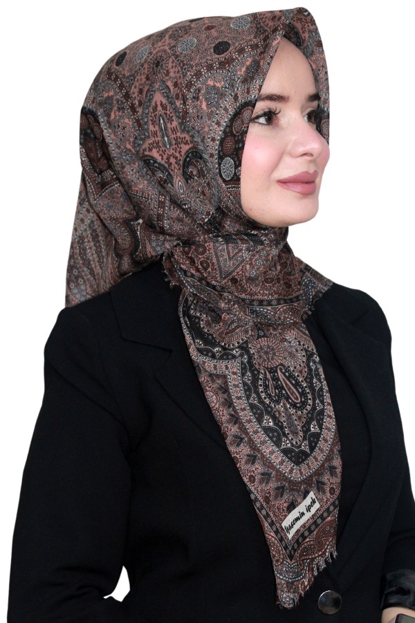 Pamuk Keten Flamlı Eşarp 1042-21