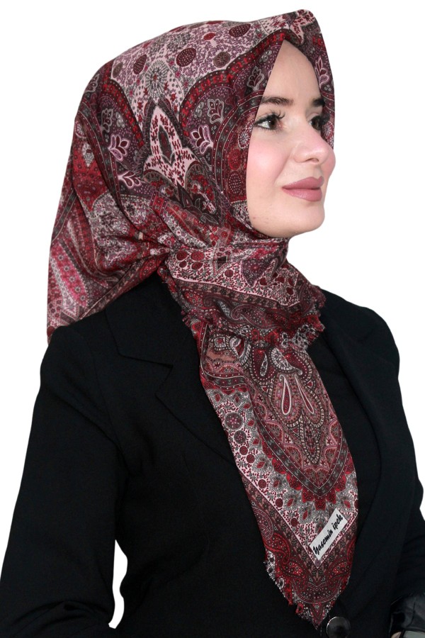 Pamuk Keten Flamlı Eşarp 1042-27