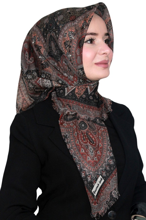 Pamuk Keten Flamlı Eşarp 1042-33