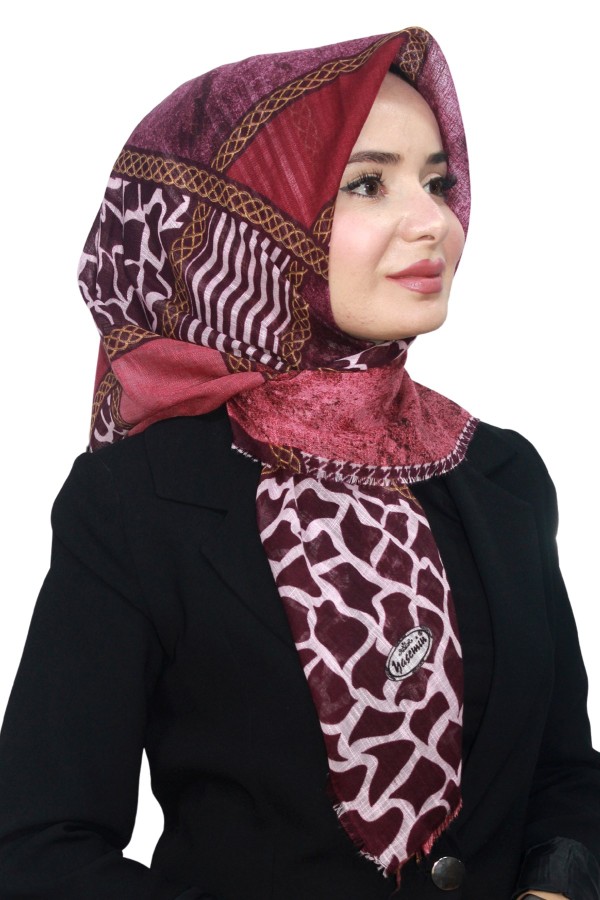 Pamuk Keten Flamlı Eşarp 1049-2
