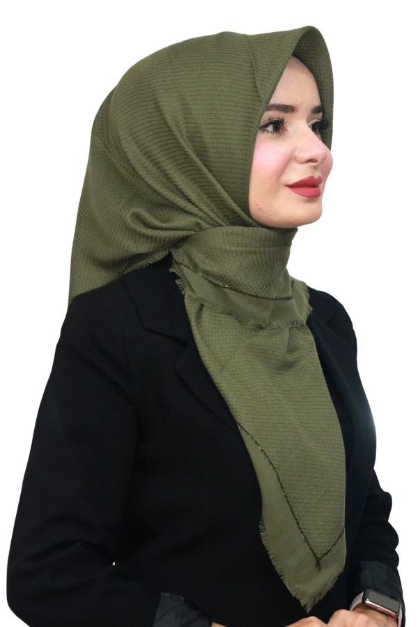 Pamuk Keten Flamlı Eşarp 1052-5
