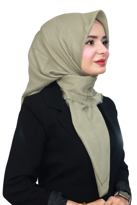 Pamuk Keten Flamlı Eşarp 1052-3