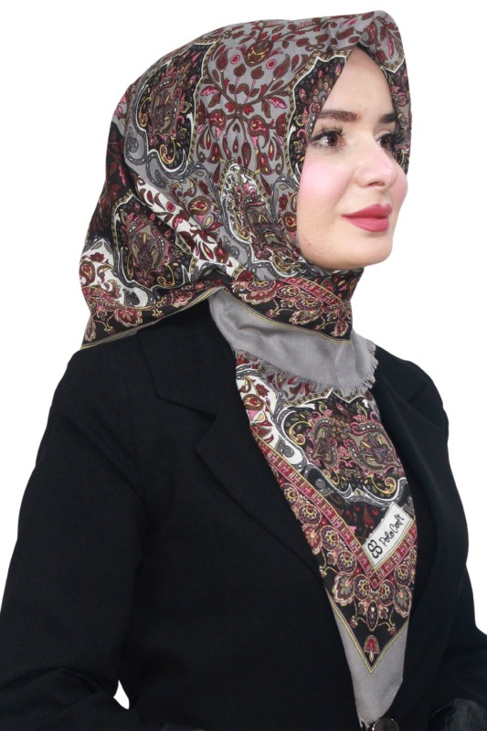 Pamuk Keten Flamlı Eşarp 1046-14