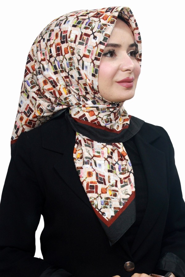 Desenli Bambu Eşarp 4104-1