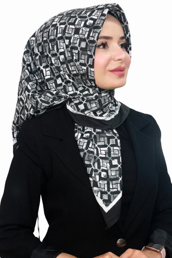 Desenli Bambu Eşarp 4104-9