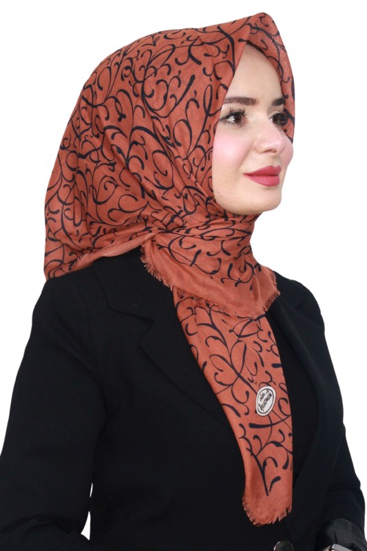 Pamuk Keten Flamlı Eşarp 1051-24