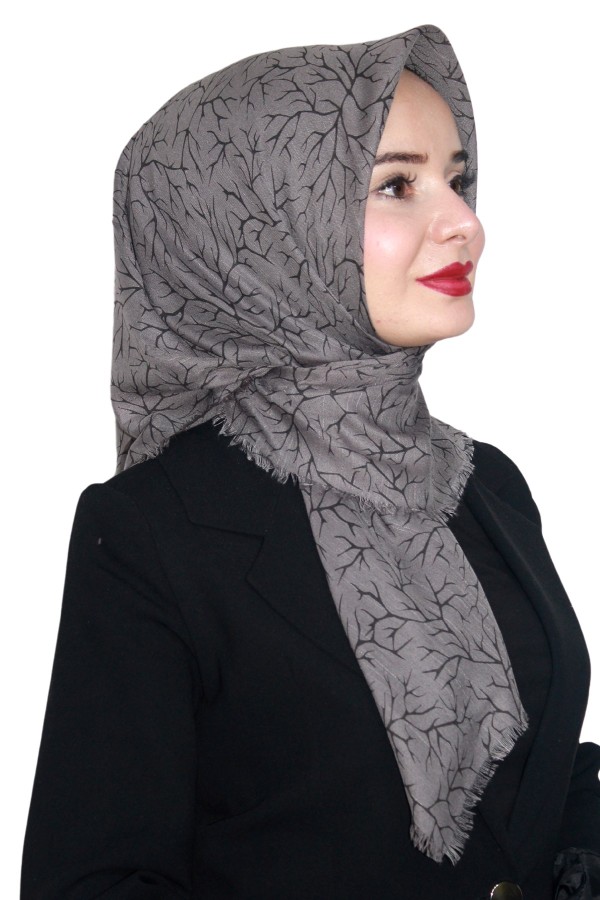 Pamuk Keten Flamlı Eşarp 1041-4