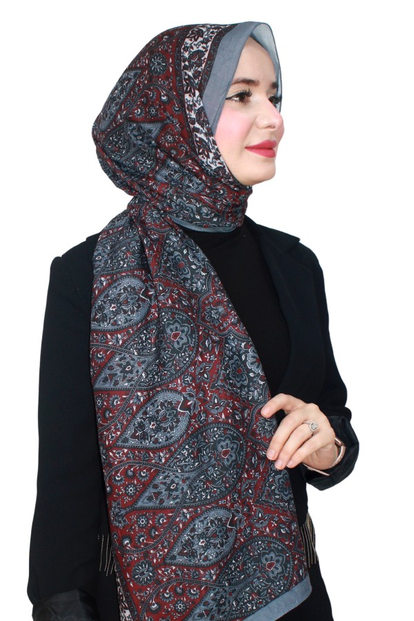 Desenli Bambu Crash Şal 5096-6