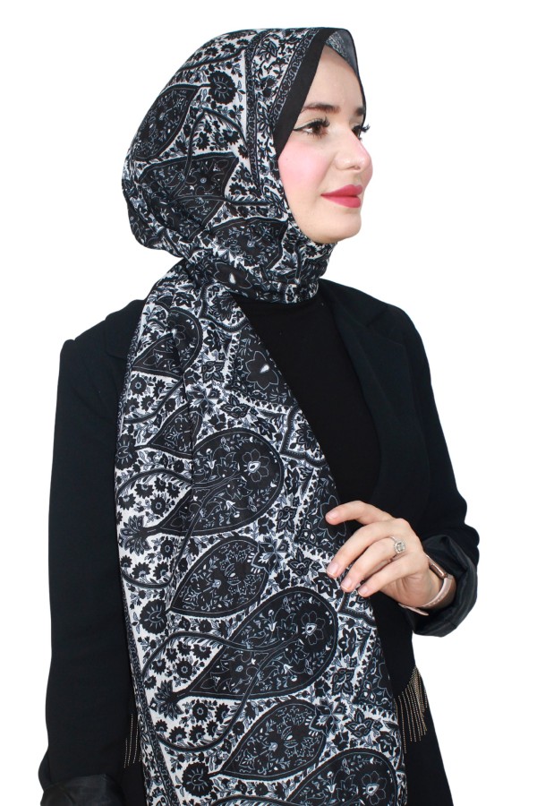 Desenli Bambu Crash Şal 5096-7