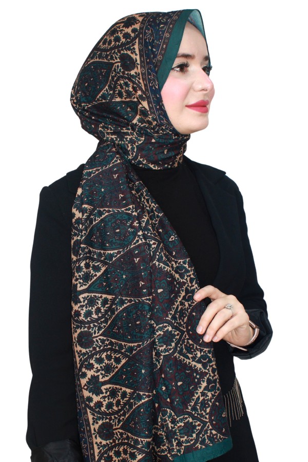 Desenli Bambu Crash Şal 5096-8