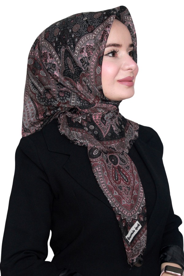 Pamuk Keten Flamlı Eşarp 1042-16