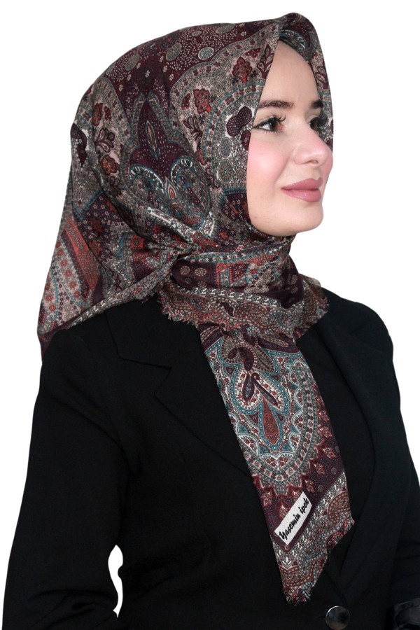 Pamuk Keten Flamlı Eşarp 1042-19