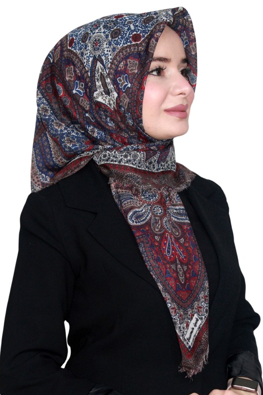 Pamuk Keten Flamlı Eşarp 1042-7