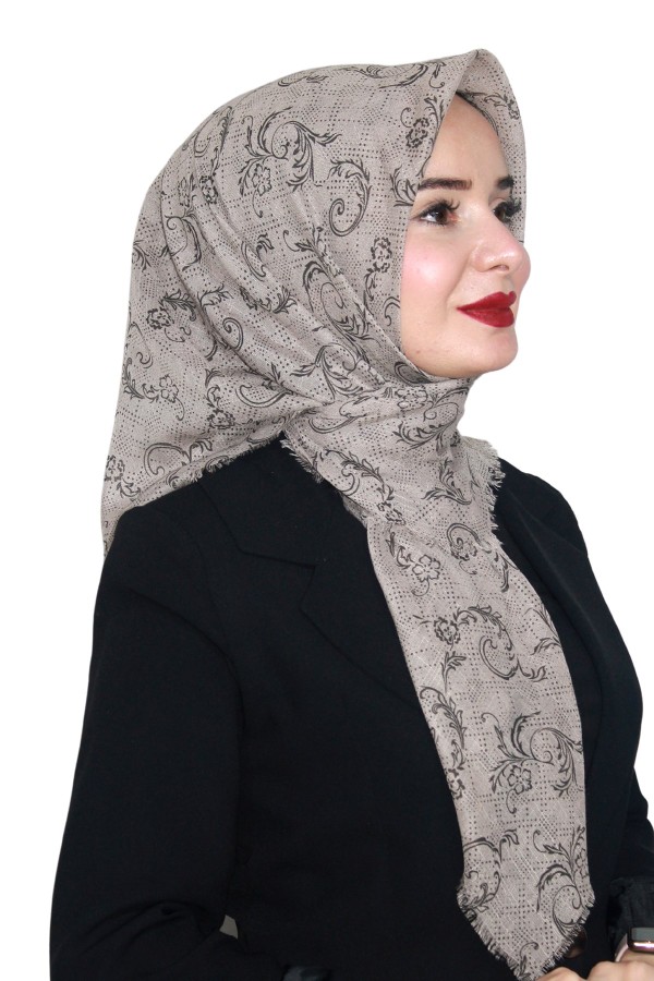 Pamuk Keten Flamlı Eşarp 1039-7