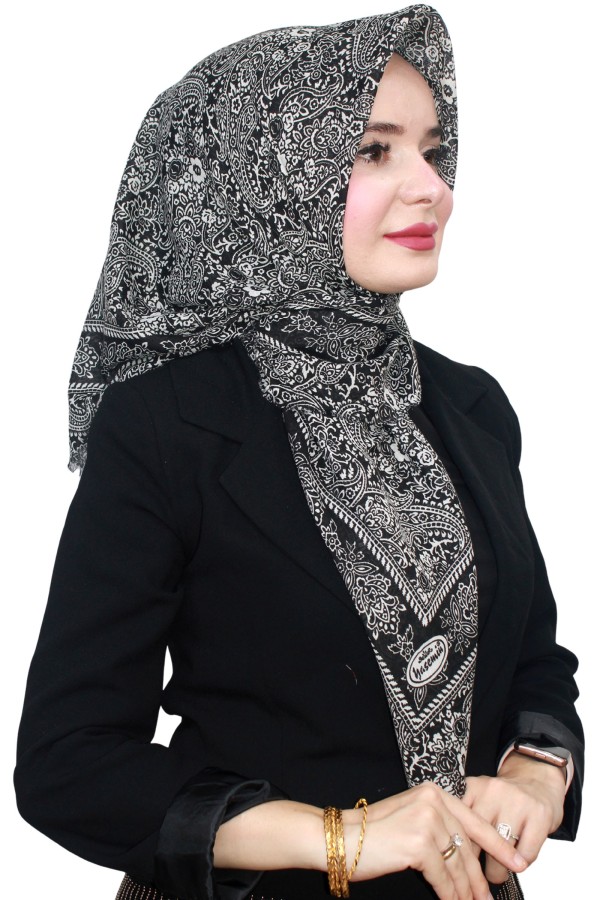 Yasemin Pamuk Flamlı Eşarp 1008-5