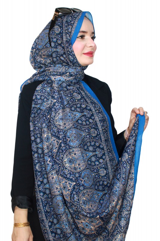 Desenli Bambu Crash Şal 5096-1