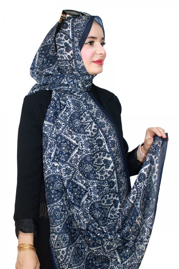 Desenli Bambu Crash Şal 5096-10