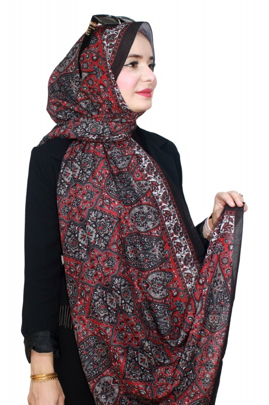 Desenli Bambu Crash Şal 5096-11