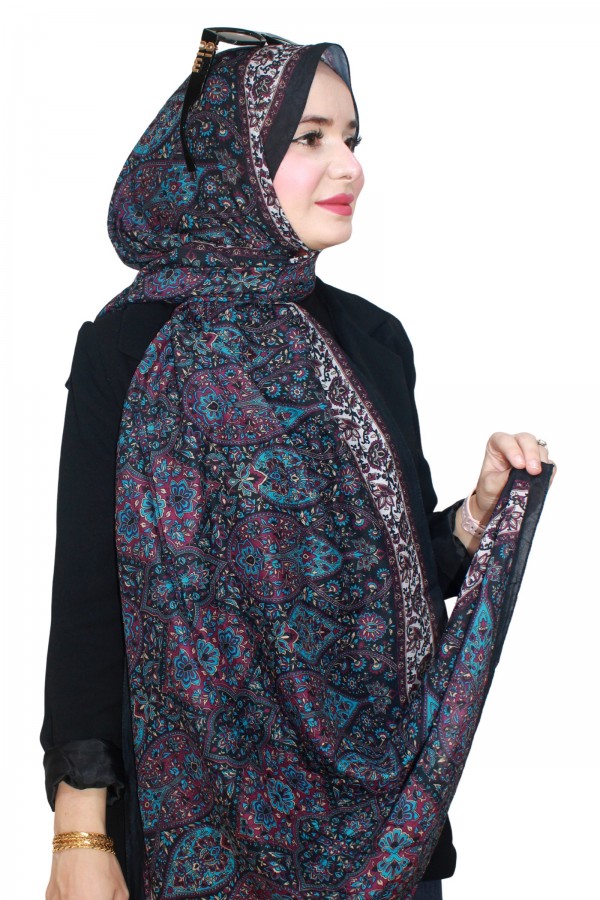 Desenli Bambu Crash Şal 5096-13