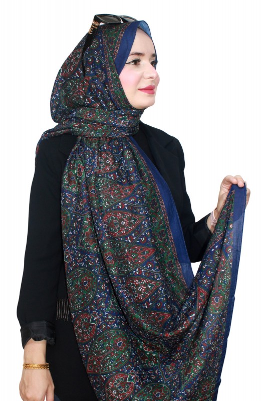 Desenli Bambu Crash Şal 5096-3