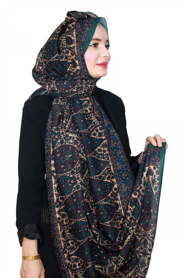 Desenli Bambu Crash Şal 5096-8