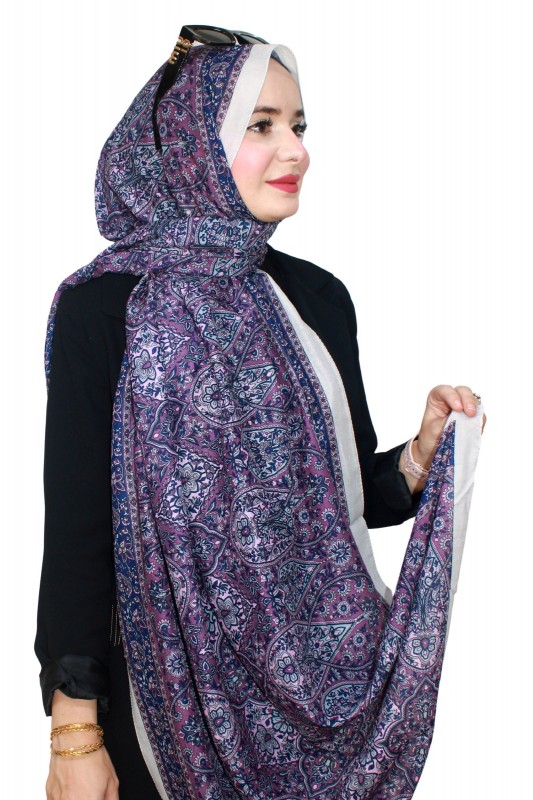 Desenli Bambu Crash Şal 5096-9