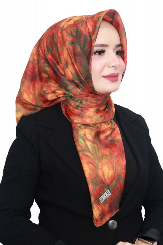 Özel Seri Zer Organik Pamuk Eşarp 4214-7