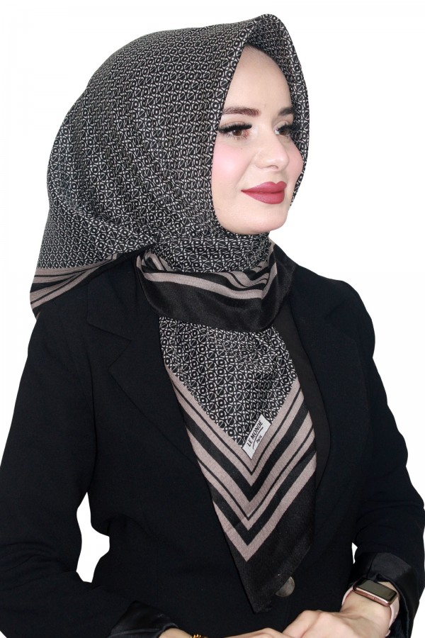 Lemonde Desenli Müslin Eşarp 4230-2