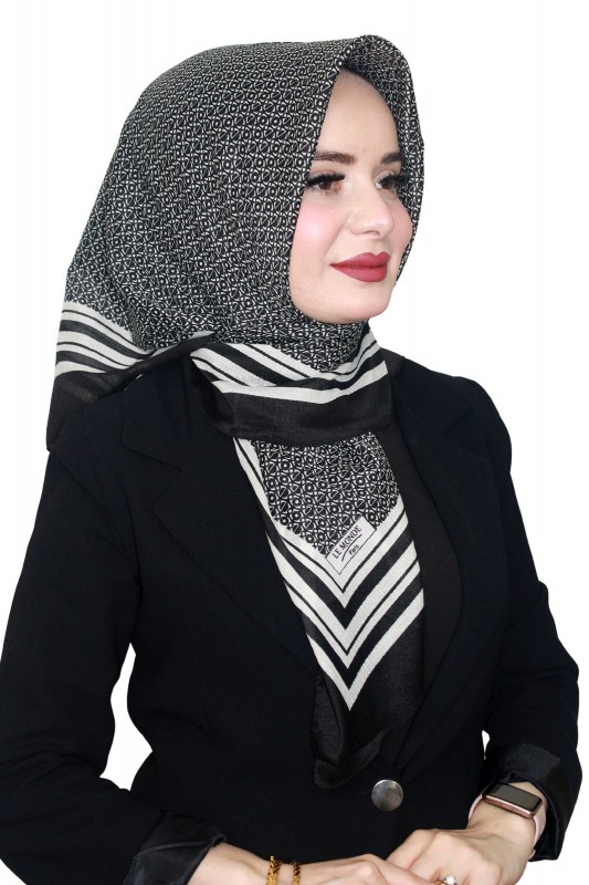 Lemonde Desenli Müslin Eşarp 4230-3