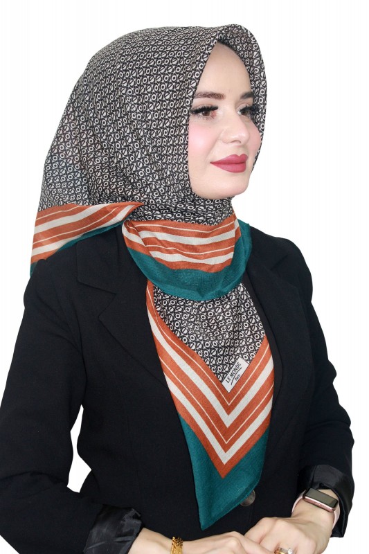 Lemonde Desenli Müslin Eşarp 4230-5