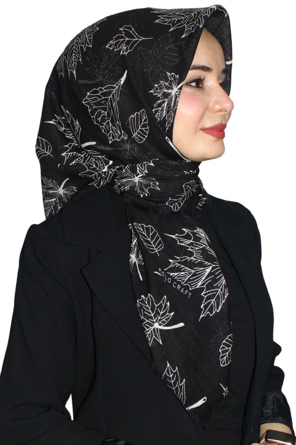Pamuk Keten Flamlı Eşarp 1028-9