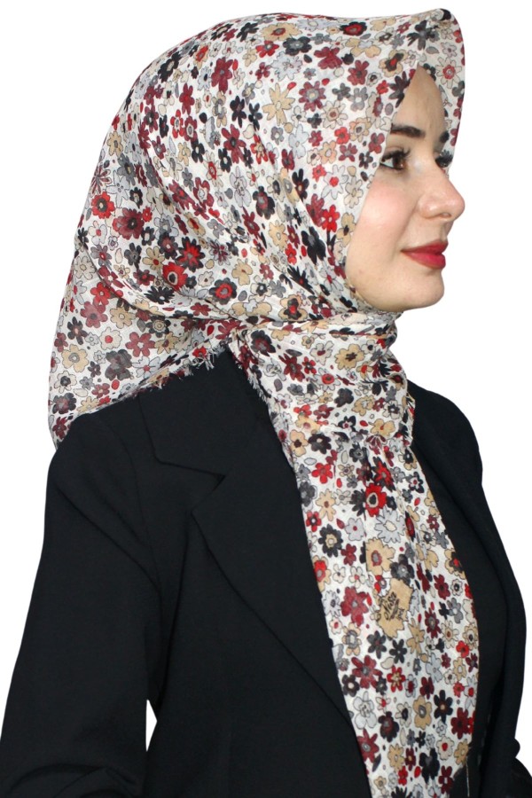 Pamuk Keten Flamlı Eşarp 1032-8