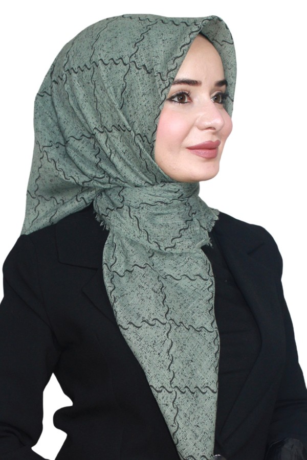 Pamuk Keten Flamlı Eşarp 1034-14