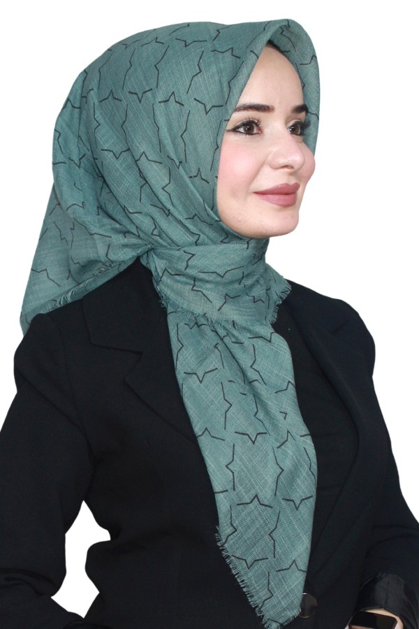 Pamuk Keten Flamlı Eşarp 1035-17