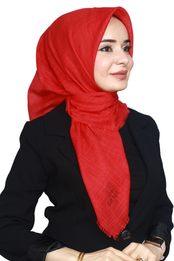 Tek Renk Flamlı Eşarp 1025-12