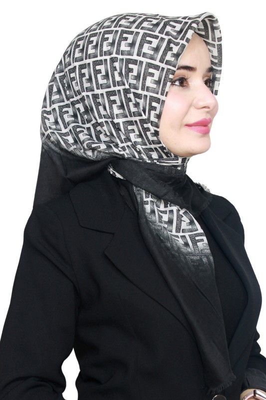 Pamuk Flamlı Eşarp 1006-5- Kehribar-Flamlı Eşarp